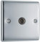 AMK® BG Metal Chrome Co Axial Socket Connection 1 Gang TV Aerial Euro Module With Included Fixings