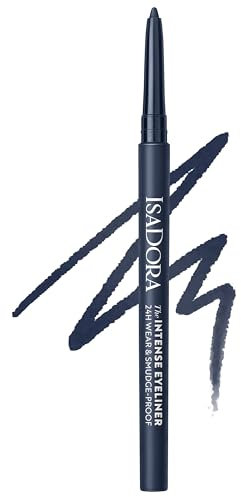 IsaDora Kajal Wasserfest Blau Intense 24H - Starker Halt ohne zu verwischen - Lidstrich Stift Ideal für Smokey Eyes - Kajalstift Blau wasserfest - Besonders einfaches Auftragen