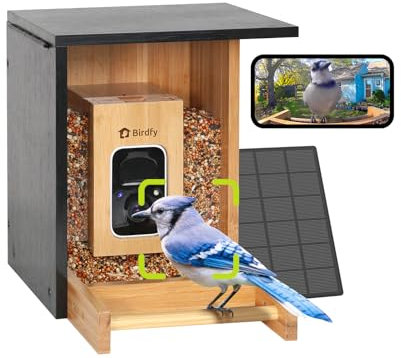 Birdfy Smart Bird Feeder with Camera Solar Powered Bamboo Mini AI