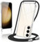 Coiwxmoi Coque avec Cordon pour Samsung Galaxy S23 5G 6,1, Collier Réglable Téléphone Étui Portable Lanyard Case Transparent Souple Silicone TPU Housse Antichoc Protection Cover, Noir
