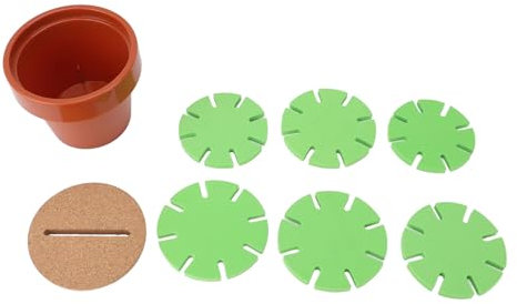 Sunicon Lot de 6 Dessous de Verre en Forme de Cactus avec Isolation Thermique, antidérapant, Mignon, Dessous de Verre Amusants avec Support pour Pot de Fleurs, pour la décoration