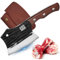 ENOKING Chef Knife Heavy Duty Kitchen Knife Handmade Forged Thickened Chinese Knife Full Tang Bone Knife with Wood Handle for Kitchen BBQ Camping Outdoor