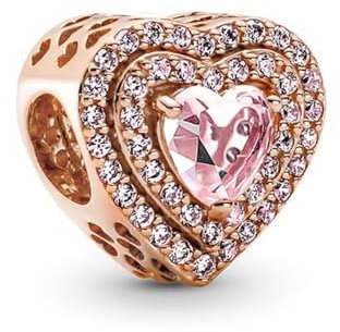 GHMIOU Rosa Charms 925 Sterling Silber Pink Charm Anhänger für Armband Charm Bead Pendant für Europäische Armbänder Halsketten Schmuck Geschenk (Rose Gold Heart)