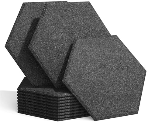 Panneaux en mousse acoustique, 12 pièces, coussin en mousse insonorisante en coton acoustique, panneaux d'isolation acoustique for studios d'enregistrement muraux, bureaux, salles d'enregistrement, bu