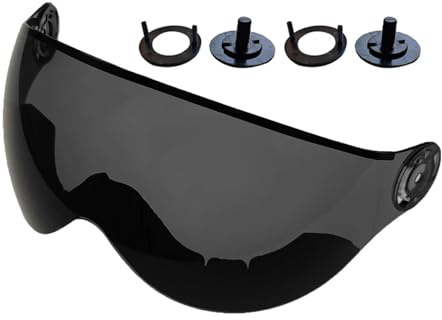 L6NqIAG Helmlinse Gesichtsschutz Visier Outdoor-Skiausrüstung Zubehör Skihelm Visier Ersatzlinse UV-Schutz Motorradhelm Visier(Black Lens)