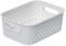 SmartStore Storage Basket with Handles in White 1.6L (20.5x14.5x7.5cm) | Storage Bin from Recycled Plastic | Essence S Storage Box | Storage with 10-year Warranty