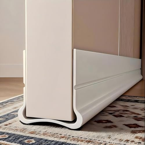 Vingspina 93cm Paraspifferi per Porte, per porte spesse 3,5 – 5,5cm, con uno Spazio Inferiore di 0,3 – 2,6cm, Guarnizione per Porta in Silicone, (white)