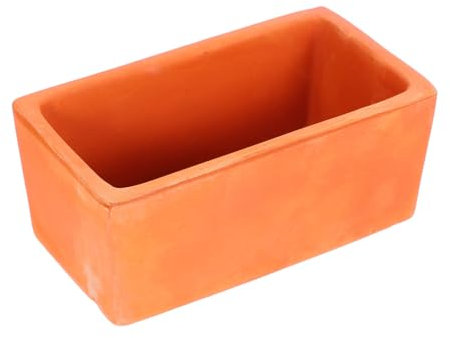 ibasenice Pot De Fleurs Rectangulaire en Terre Cuite Naturelle pour Plantes Succulentes Et Cactées, pour Intérieur Et Rebord De Fenêtre, Petit Format avec Trou De Drainage