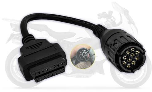 AMHTDOL OBD2-Adapterkabel für BMW Motorrad 10-polig auf 16-poliger Stecker | 10pin Cable passt für BMW Motorräder von 1996 bis 2016,Work mit ENET WiFi,GS-911,OBD LinkLX,ELM327 Moto Scanner/Diagnosegerät