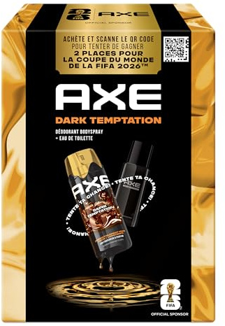 Axe Coffret Homme - Dark Temptation - 1x Déodorant 200ml & 1x Eau de Toilette 100ml