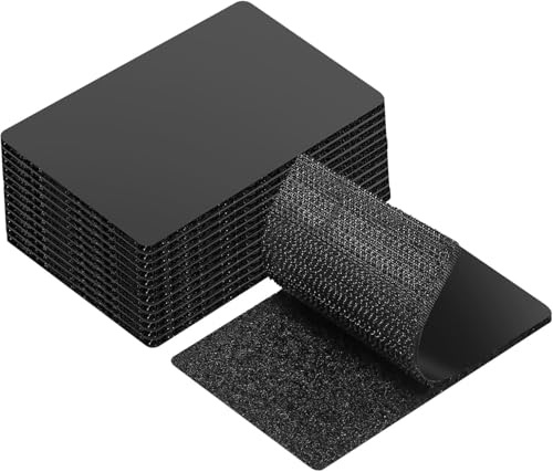 GDSZ LAERSI 100mm x 150mm Klettband Selbstklebend Extra Stark, 10 Stück Doppelseitiges Klettverschluss Selbstklebend Breit Selbstklebendes Klebepad Flauschband und Hakenband Klett (Schwarz)
