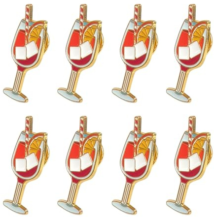 8Pcs Getränke Stil Emaille Anstecker Pin Abzeichen Set mit Farbigen Drink Motiven für Jacken Taschen Caps, Vielseitige Anstecker Brosche Designs Geeignet als Pins für Taschen und Kleine Geschenkideen