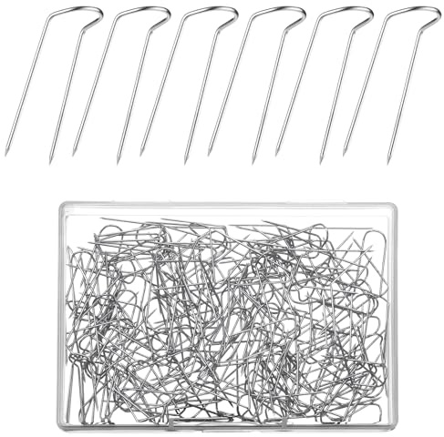 cobee 200 Stück Stecknadeln U-Form, Edelstahl Stecknadel Ohne Kopf Doppelköpfige Nähnadeln Für DIY Anhänger Ornamente Mit Aufbewahrungskoffer