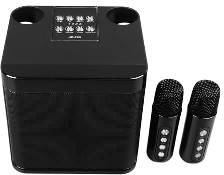 Xiuganpo Mini Karaoke Set Speaker with Dual Wireless Mics for Home Party Entertainment