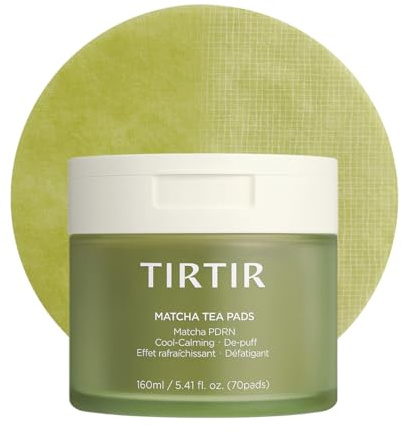 TIRTIR Matcha PDRN Toner Pad | Doppelseitiges Pad zur Verfeinerung und Hydratation, 10.000 ppm Vegan PDRN & 2% Niacinamid, sofortige Linderung von Rötungen, Daily Calm Peeling, 70 Pads (1er Pack)