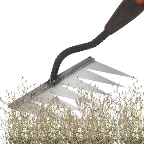 Râteau de Jardin et de désherbage – Désherbeur Portable et , Hachoir de Jardin Haute Performance, Non-Marchand Manuel, Griffes de Feuilles de Jardin, artefact de déracinement pour arrière-Cour et