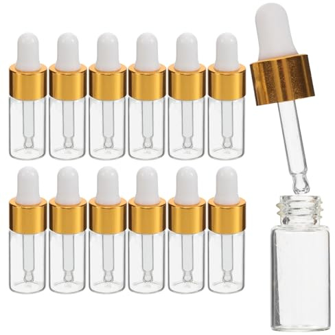 SILENRADAWN 15pcs Mini Essential Oil Bottles Glass Empty Dropper Bottles for Aromatherapy Cosmetic Dispensing for Oil Storage