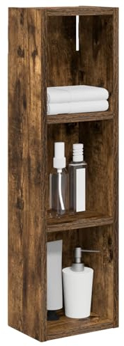vidaXL Badezimmer-Wandschrank Geräucherte Eiche 20 x 14 x 70 cm, Moderner Badschrank, rechteckiges Regal, funktionale Aufbewahrung, platzsparende Lösung, stilvolles Design