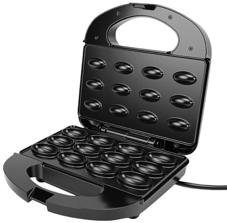 Yosoo Health Gear Machine à Biscuits Noix électrique Double Face, Appareil à Gâteaux aux Noix Antiadhésif Mini Gaufrier à Pain, 750W, pour Cuisine Maison, Chauffage Rapide (Prise UE 220V)