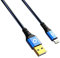 Oehlbach USB Plus LI - Cable USB para iPhone y iPad (USB Tipo A 2.0 a Lightning, Revestimiento de PVC, 50 cm), Color Azul y Negro