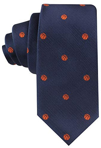 AUSCUFFLINKS Basketball-Fan-Krawatten für Ihn, Bball-Liebhaber, Geschenk für Herren, Arbeitskrawatten für ihn, Geburtstagsgeschenke für Jungs (Basketball), Basketball, Dünn
