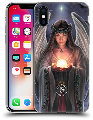 Head Case Designs Oficial Anne Stokes Ángeles Navidad Carcasa de Gel de Silicona Compatible con Apple iPhone X/iPhone XS