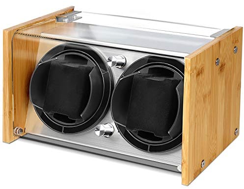 Uhrenbewegerbox für Automatikuhren Kompatibel Geräumig für Jede Größe, Handwerkliches Bambusholz-Patentgehäuse, ACor-batteriebetriebener, superleiser japanischer Motor von Watch Winder Smith®