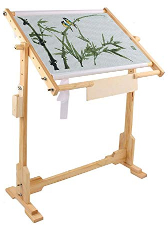 Großer Bodenrahmen mit Clip, Kreuzstich Holzbodenständer Rahmen für Gobelin Stickrahmen, 50cm / 80cm / 100cm (80cm)
