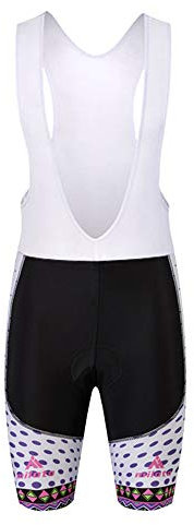 Miloto Pantaloncini e salopette da ciclismo, imbottiti 5D da donna, Donna, Bianco-W, M