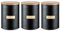 Typhoon Otto Tea, Coffee and Sugar Storage Canister with Bamboo Lid, Set of 3, Black, 1 Litre