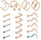 D.Bella 18G Nasenpiercing 316L Chirurgenstahl Nasenringe Nasenstecker L Förmig Spirale Nase Stecker mit Strass Nasenpiercing Schmuckset 23 Stk Rosegold Regenbogen Farbe