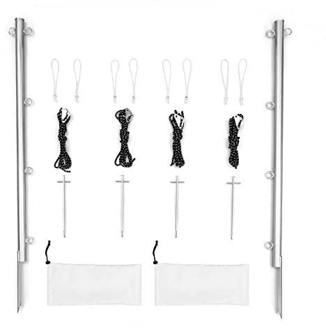 Vispronet® Spannpfosten-Set ✓ Befestigung von Planen, Banner, Transparente ✓ Mobil ✓ bis zu 100 cm Höhe ✓ Befestigung inklusive