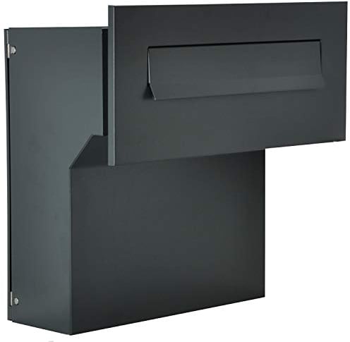 Buzón para Pared, Color Gris Antracita Mate RAL 7016, C4, 190-260 mm, 3 Llaves, buzón empotrable