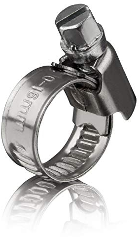 GARSIDURO® 6 Stück DIN3017 Schlauchschellen 10-16 mm in W5 Industriequalität, Bandbreite 9 mm – rostfreie V4A Schlauchklemmen für Gartenschlauch, Auto, Motorrad, Aquarium
