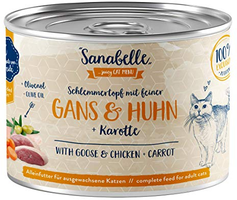 Sanabelle Nassfutter Schlemmertopf mit Gans & Huhn | 6 x 180 g | 1.08 kg