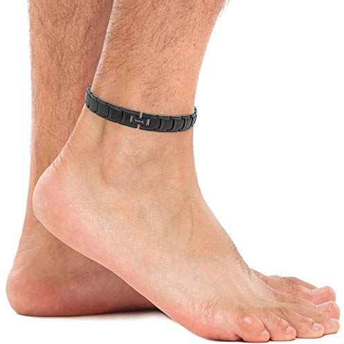 MagnetRX® Ultrastarke Magnet Fusskette für Männer - Magnetische Fußkette - Herren Titan Magnetfusskettchen (Schwarz)