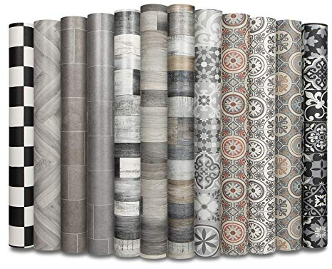 casa pura Bodenbelag PVC – Vinylfolie für Möbel & Boden – Aufkleber mit Flieseneffekt – PVC-Boden, Rolle rutschfest & 100 % umweltfreundlich (Schachbrettoptik, 100 x 150 cm)