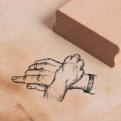 Stempel Tierfreundschaft - Pfote Hand Motivstempel ca. 48 x 27 mm