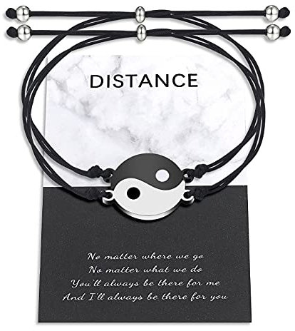 Yin Yang Armband für Pärchen Beste Freundin Freundschaft Bff Passend Armbänder für 2 Distanz Beziehungs Schmuck Geschenke für Paare Freund Freundin Sein Ihr Damen Männer Jungen Mädchen