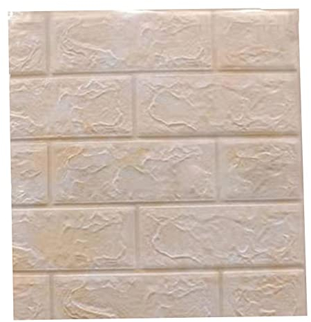 XiinxiGo 3D Tapete Wandpaneele Selbstklebend Ziegel Wasserfest Wandaufkleber für Badezimmer Schlafzimmer Wohnzimmer Balkon Küchen,Gelb 2,2Stück(35 * 38 cm *8MM)
