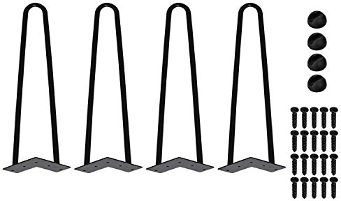 Lospitch 4 Stück Haarnadel Tischbeine 30cm, Hairpin Legs Metall Schwarz Haarnadel Tischbein, Austauschbare Möbel DIY-Projekt, Möbelfüße, Couchtisch Füße, TV-Schränke, Schubladen, Nachttisch