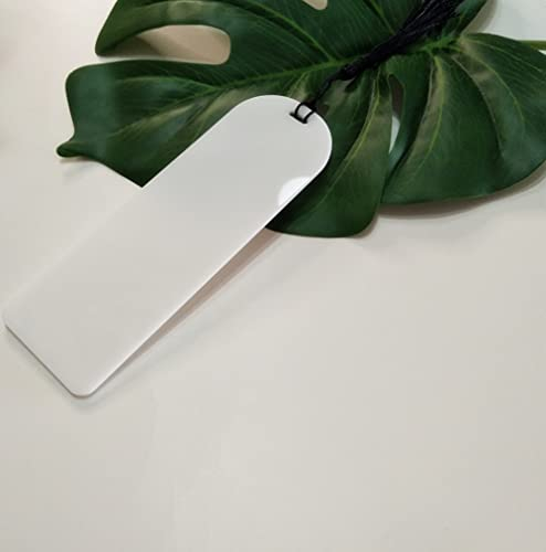 Acryl-Lesezeichen, Planer, Lesezeichen, Acryl, blanko, Lesezeichen mit Mini-Lesezeichen-Quasten für DIY-Projekte und Geschenkanhänger, Weiß, 10 Stück