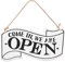Open Closed Cartello 14x25 cm Cartello Aperto Chiuso Negozio Targa in Legno Apri e Chiudi il Cartello per Appendere Porta Come In We Are Open Come Again We Are Closed per Ristorante Caffetteria Bianco