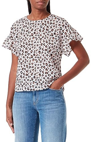 United Colors of Benetton Blouse 5oa95qd65 Chemise, Rose Clair Fantaisie tachetée 70 q, Large Femme