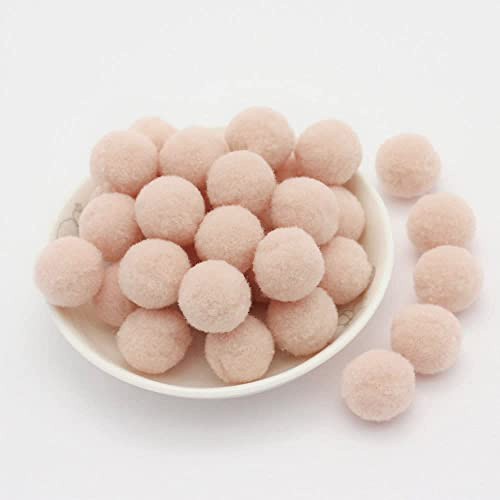 30mm ca. 20 Stück Bunte Mini Pompons zum Basteln filzkügelchen Bunt pom pom Bälle Kleine Bommeln Flauschigen Plüschbälle für Dekorieren Verzieren Nähen DIY Kreativen Handwerk,Beige