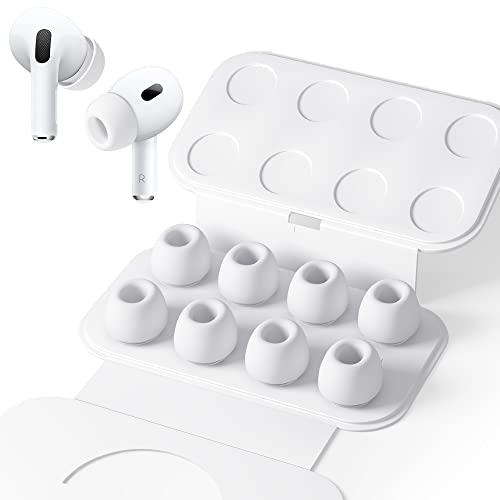 Seltureone 4 Paar Silikontips für AirPods Pro/2 Mit Loch zur Geräuschreduzierung, Anti-Rutsch Soft Silikon Ersatz-Ohreinsätze - Kleine