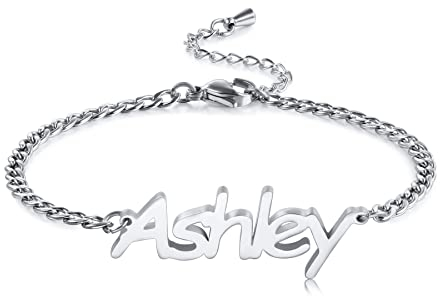 MeMeDIY Personalisiertes Fußkettchen mit Namen für Frauen, Individuelles 18 Karat Vergoldetes Fußkettchen, Verstellbare wasserdichte Fußkettchen für Frauen (Panzerkette & Roségold)