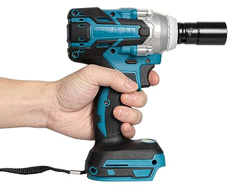 CuCummoo Avvitatore a percussione a batteria professionale (Li-Ion, 18 V, 320 Nm, motore senza spazzole regolabile senza batteria e caricatore)