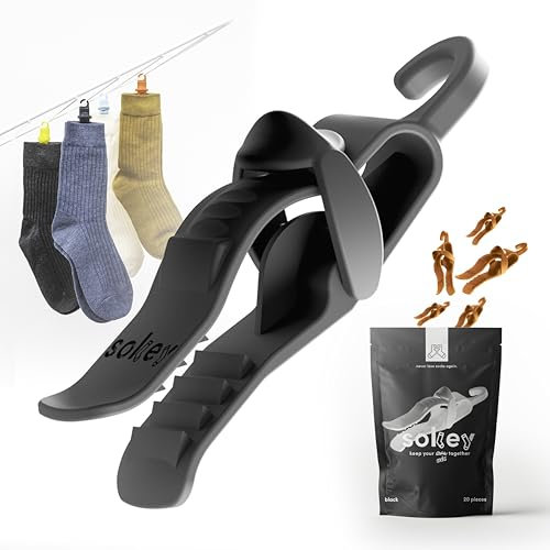 Sokey - Sockenklammer/Sockenclip - 20er-Pack: Hält Socken zusammen in Waschmaschine, Trockner & am Wäscheständer