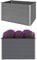 BAZZI Hochbeet Metall Hochbeete Für Garten Grau 150 x 100 x 91 cm, Kräuterhochbeet, Blumenkästen, Balkon Gartenbeet, Gemüsebeet, Pflanzenbeet, Großer Pflanzkübel Außen aus WPC
